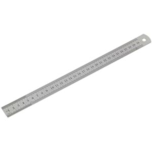 Loops 300mm Steel Ruler - Metric & Imperial Markings - Hanging Hole - 12 Inch Rule Loops 300mm Steel Ruler - Metric & Imperial Markings - Hanging Hole - 12 Inch Rule