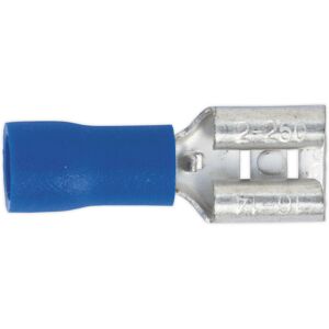 Loops 100 PACK 6.3mm Push-On Female Terminal - Suitable for 16 to 14 AWG Cable - Blue Loops 100 PACK 6.3mm Push-On Female Terminal - Suitable for 16 to 14 AWG Cable - Blue
