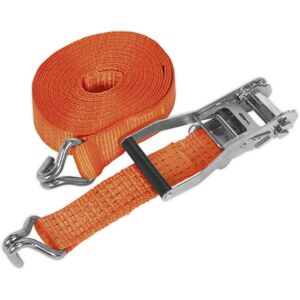 Loops 50mm x 10m 5000KG Ratchet Tie Down Straps Set - Polyester Webbing & Steel J Hook Loops 50mm x 10m 5000KG Ratchet Tie Down Straps Set - Polyester Webbing & Steel J Hook