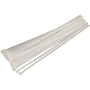 Loops 50 PACK White Cable Ties - 450 x 7.6mm - Nylon 66 Material - Heat Resistant Loops 50 PACK White Cable Ties - 450 x 7.6mm - Nylon 66 Material - Heat Resistant