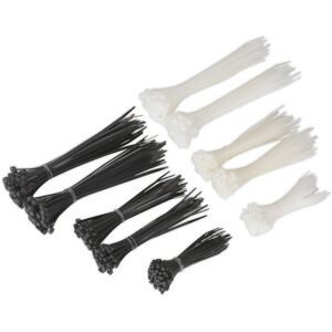 Loops 600 Piece Cable Tie Assortment - Black & White - Three Sizes - Electrical Ties Loops 600 Piece Cable Tie Assortment - Black & White - Three Sizes - Electrical Ties