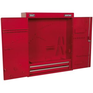 Loops 750 x 225 x 890 Red Wall Mounted Tool Cabinet - Lockable Storage Loops 750 x 225 x 890 Red Wall Mounted Tool Cabinet - Lockable Storage