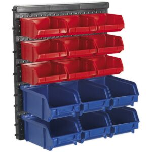 Loops 15 Tray / Bin Wall Mounted Parts Storage Rack - Garage & Warehouse Picking Unit Loops 15 Tray / Bin Wall Mounted Parts Storage Rack - Garage & Warehouse Picking Unit