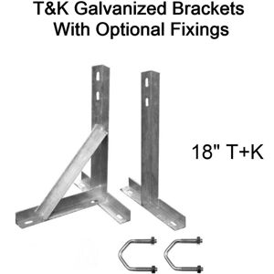 Unbranded (18'' inch T&K, 1.75'' U Bolts (Set of 2)) T&K Wall Mount Galvanised Bracket Sat Unbranded (18'' inch T&K, 1.75'' U Bolts (Set of 2)) T&K Wall Mount Galvanised Bracket Sat