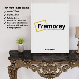 Framorey (30x40 CM) Thin Matt White Picture Frame / Wall Art Frames / Flat Wooden Effect Framorey (30x40 CM) Thin Matt White Picture Frame / Wall Art Frames / Flat Wooden Effect