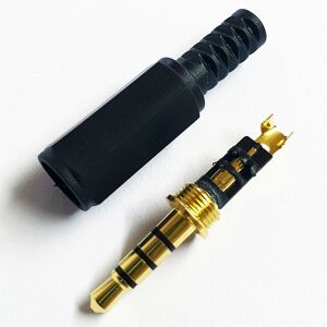 Loops GOLD 3.5mm 4 Pole Jack Plug Solder Connector AUX Audio Video Male to Camcorder Loops GOLD 3.5mm 4 Pole Jack Plug Solder Connector AUX Audio Video Male to Camcorder