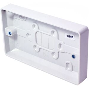 Loops 25mm Deep Twin Plastic Surface Mounted Back Box 2 Gang Wall Pattress Outlet Loops 25mm Deep Twin Plastic Surface Mounted Back Box 2 Gang Wall Pattress Outlet