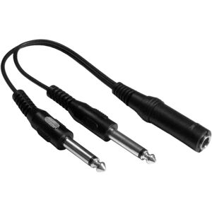 Loops 6.35mm 1/4" Mono Y Splitter Adapter Cable 2x Male to Female Socket Microphone Ja Loops 6.35mm 1/4" Mono Y Splitter Adapter Cable 2x Male to Female Socket Microphone Ja
