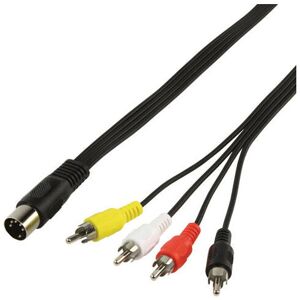 Loops 1m 5 Pin DIN Plug To 4 RCA Male Audio Adapter Phono Cable Lead Camera CCTV Loops 1m 5 Pin DIN Plug To 4 RCA Male Audio Adapter Phono Cable Lead Camera CCTV