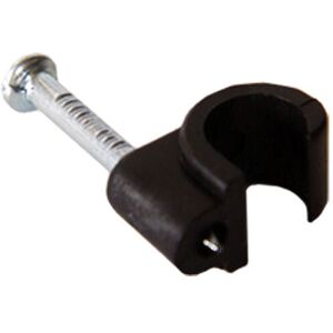 Loops 100 x 5mm Black Round Cable Clips Sky Satellite Aerial Coaxial Telephone CAT5 Loops 100 x 5mm Black Round Cable Clips Sky Satellite Aerial Coaxial Telephone CAT5