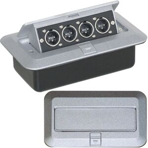 Loops PRO Quad XLR Male Pop Up Wall Floor Plate & Back Box 3 Pin Amp Speaker Outlet Loops PRO Quad XLR Male Pop Up Wall Floor Plate & Back Box 3 Pin Amp Speaker Outlet