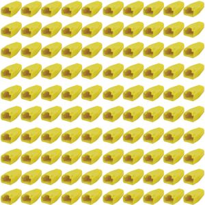 Loops 100x Yellow RJ45 Strain Relief Network Cable CAT5/6 Connector Boot Cover Cap End Loops 100x Yellow RJ45 Strain Relief Network Cable CAT5/6 Connector Boot Cover Cap End
