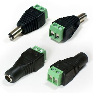 Loops 5.5mm x 2.1mm DC Connectors *2x Plug & Socket* CCTV Screw Terminal Power Jacks Loops 5.5mm x 2.1mm DC Connectors *2x Plug & Socket* CCTV Screw Terminal Power Jacks