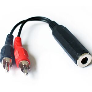 Loops 0.1m 2 RCA Male to 6.35mm (1/4") Jack Stereo Socket Adapter Cable Phono Plug Loops 0.1m 2 RCA Male to 6.35mm (1/4") Jack Stereo Socket Adapter Cable Phono Plug