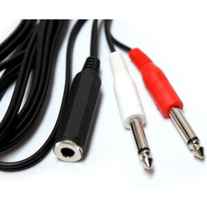 Loops 0.5m 6.35mm Stereo Headphone Socket - 2x 1/4" Mono Male Jack Cable Y Splitter Le Loops 0.5m 6.35mm Stereo Headphone Socket - 2x 1/4" Mono Male Jack Cable Y Splitter Le