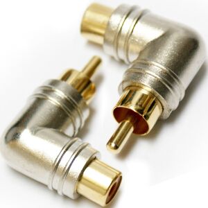 Loops QTY 2 RCA Male To Female Right Angled Plug 90 Degree Adapter Phono Socket Loops QTY 2 RCA Male To Female Right Angled Plug 90 Degree Adapter Phono Socket