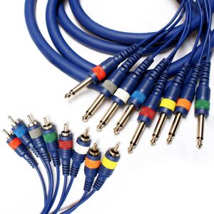 Loops PRO 1.8m 8 Way 6.35mm Mono Jack to RCA PHONO Male Loom Cable Audio Snake Lead Loops PRO 1.8m 8 Way 6.35mm Mono Jack to RCA PHONO Male Loom Cable Audio Snake Lead