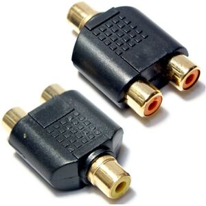 Loops 1 RCA to 2x PHONO Female Y Splitter Adapter Audio Video T Split Switch Block Loops 1 RCA to 2x PHONO Female Y Splitter Adapter Audio Video T Split Switch Block