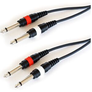Loops PRO 0.3m Dual 6.35mm Mono Jack Plug Cable 2x 1/4" Male Guitar Microphone Patch Loops PRO 0.3m Dual 6.35mm Mono Jack Plug Cable 2x 1/4" Male Guitar Microphone Patch