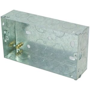 Loops 5x 35mm Twin Double Metal Flush Mounted Back Box 1 Gang Brick Wall Hole Pattress Loops 5x 35mm Twin Double Metal Flush Mounted Back Box 1 Gang Brick Wall Hole Pattress