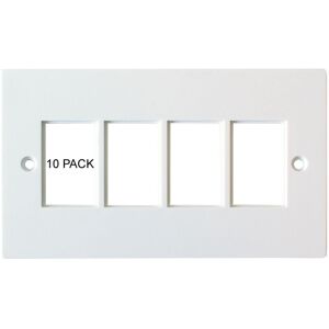 Loops 10 PACK Quad 4x Gang Module Modular Frames 25x38mm LJ6C Wall Face Plate Cable Loops 10 PACK Quad 4x Gang Module Modular Frames 25x38mm LJ6C Wall Face Plate Cable