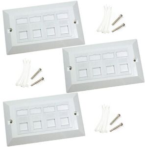 Loops 3x Quad CAT6 Data Wall Outlet Face Plate 4 Port RJ45 Ethernet Network Socket Loops 3x Quad CAT6 Data Wall Outlet Face Plate 4 Port RJ45 Ethernet Network Socket