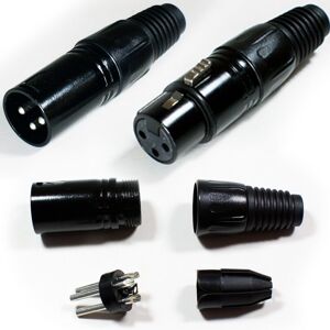 Loops XLR 3 Pin Pole Male & Female Connector Solder Audio Adapter Mic Lighting Cable Loops XLR 3 Pin Pole Male & Female Connector Solder Audio Adapter Mic Lighting Cable