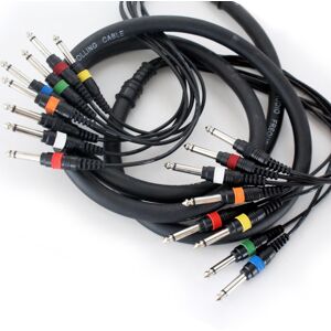 Loops PRO 5m 8 Way 6.35mm Mono Male Jack to Plug Loom Cable 1/4" Audio Snake Lead Loops PRO 5m 8 Way 6.35mm Mono Male Jack to Plug Loom Cable 1/4" Audio Snake Lead