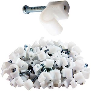 Loops 100x 3 4mm White BT Telephone Phone Line Round Cable Clips For 2 & 3 Pair Wire Loops 100x 3 4mm White BT Telephone Phone Line Round Cable Clips For 2 & 3 Pair Wire