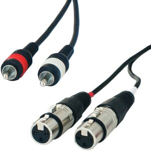 Loops PRO 6m Twin XLR Female to 2x RCA PHONO Male Cable Double Dual Audio Plug Lead Loops PRO 6m Twin XLR Female to 2x RCA PHONO Male Cable Double Dual Audio Plug Lead