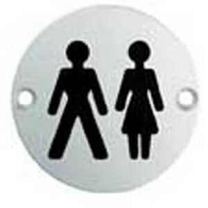 Loops Bathroom Door Unisex Symbol Sign 76mm Diameter Satin Anodised Aluminium Loops Bathroom Door Unisex Symbol Sign 76mm Diameter Satin Anodised Aluminium