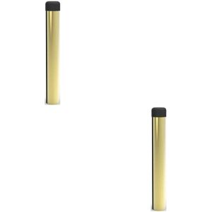 Loops 2x Rubber Tipped Wall mounted Doorstop Cylinder 71 x 16mm Polished Brass Loops 2x Rubber Tipped Wall mounted Doorstop Cylinder 71 x 16mm Polished Brass