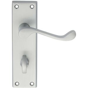 Loops PAIR Victorian Scroll Handle on Bathroom Backplate 150 x 43mm Satin Chrome Loops PAIR Victorian Scroll Handle on Bathroom Backplate 150 x 43mm Satin Chrome