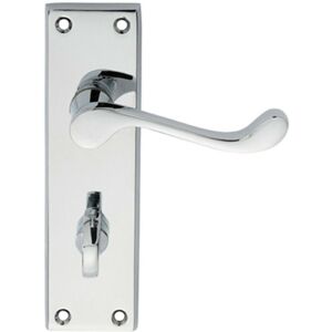 Loops PAIR Victorian Scroll Lever on Bathroom Backplate 150 x 43mm Polished Chrome Loops PAIR Victorian Scroll Lever on Bathroom Backplate 150 x 43mm Polished Chrome