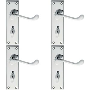 Loops 4x PAIR Victorian Scroll Lever on Bathroom Backplate 150 x 43mm Polished Chrome Loops 4x PAIR Victorian Scroll Lever on Bathroom Backplate 150 x 43mm Polished Chrome