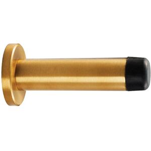 Loops Rubber Tipped Doorstop Cylinder with Rose Wall Mounted 70mm Satin Brass Loops Rubber Tipped Doorstop Cylinder with Rose Wall Mounted 70mm Satin Brass