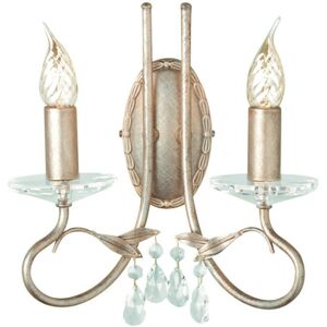 Loops Twin Wall Light - Crystal Drops & Cut Glass Sconces - Silver/Gold - LED E14 60W Loops Twin Wall Light - Crystal Drops & Cut Glass Sconces - Silver/Gold - LED E14 60W