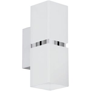 Loops GU10 Wall Light - White Square Shape - Chrome Plated Steel Loops GU10 Wall Light - White Square Shape - Chrome Plated Steel