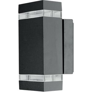 Loops Outdoor IP44 Twin Wall Light Sconce Dark Grey LED 7.6W Bulb Outside External Loops Outdoor IP44 Twin Wall Light Sconce Dark Grey LED 7.6W Bulb Outside External