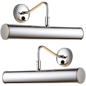 Loops 2 PACK LED Twin Picture Wall Light Chrome Plate Dimmable 6.2W Bulb Lighting Bar Loops 2 PACK LED Twin Picture Wall Light Chrome Plate Dimmable 6.2W Bulb Lighting Bar