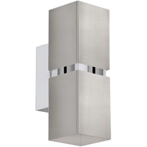 Loops Wall Light Colour Satin Nickel Chrome Square Shades Bulb GU10 2x3.3W Included Loops Wall Light Colour Satin Nickel Chrome Square Shades Bulb GU10 2x3.3W Included