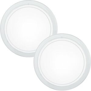 Loops 2 Pack Ceiling Light White Shade White Clear Glass Painted E27 - Ceiling Light Loops 2 Pack Ceiling Light White Shade White Clear Glass Painted E27 - Ceiling Light