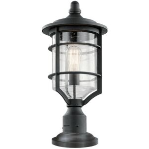 Loops Outdoor IP44 1 Bulb Wall Ground Pedestal Light Distressed Black LED E27 60W Loops Outdoor IP44 1 Bulb Wall Ground Pedestal Light Distressed Black LED E27 60W