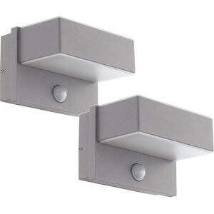 Loops g01625x2 - Outdoor Wall Light with PIR Sensor, Silver Steel Loops g01625x2 - Outdoor Wall Light with PIR Sensor, Silver Steel