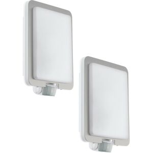 Loops 2 Pack Outdoor Wall Light PIR Sensor Stainless Steel Square 28W E27 - Wall Light Loops 2 Pack Outdoor Wall Light PIR Sensor Stainless Steel Square 28W E27 - Wall Light