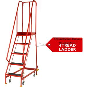 Loops 4 Tread x 0.5m Wide Narrow Aisle Warehouse Stairs 1.8m Non Slip Platform Steps Loops 4 Tread x 0.5m Wide Narrow Aisle Warehouse Stairs 1.8m Non Slip Platform Steps