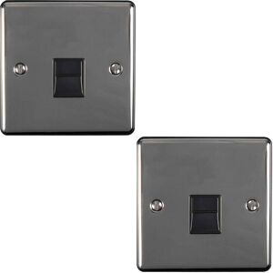 Loops 2 PACK BT Master Telephone Socket BLACK NICKEL & Black PSTN Line Wall Plate Loops 2 PACK BT Master Telephone Socket BLACK NICKEL & Black PSTN Line Wall Plate
