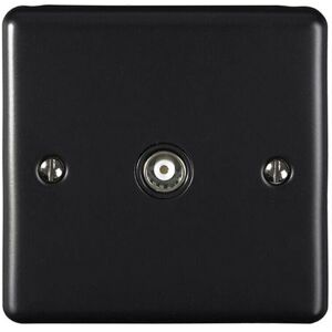 Loops MATT BLACK Single Aerial Satellite Coaxial Socket Female Wall Plate Black Trim Loops MATT BLACK Single Aerial Satellite Coaxial Socket Female Wall Plate Black Trim