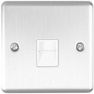 Loops BT Master Single Telephone Socket SATIN STEEL & White PSTN Line Wall Face Plate Loops BT Master Single Telephone Socket SATIN STEEL & White PSTN Line Wall Face Plate