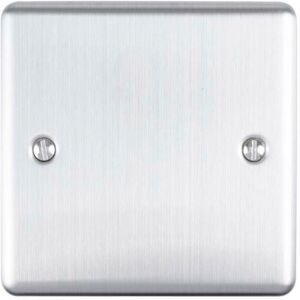 Loops Single SATIN STEEL Blanking Chassis Plate Round Edged Wall Box Hole Cover Cap Loops Single SATIN STEEL Blanking Chassis Plate Round Edged Wall Box Hole Cover Cap